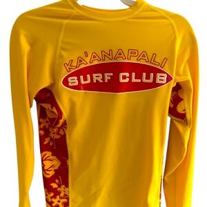 Unisex Ka’anapali Surf Club Beach Surf Long Sleeve Rash Guard Size Small UPF 50+